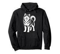 Alaskan Malamute Dog Line Art Diseño Gráfico Ilustración Sudadera con Capucha