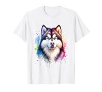 Alaskan Malamute Dog Working Group Obra de Arte Camiseta gráfica económica, Hombre, Blanco, M