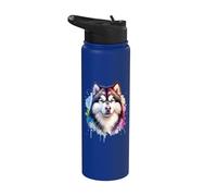 Alaskan Malamute Dog Working Group Obra de arte Stainless Steel Insulated Water Bottle