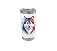 Alaskan Malamute Dog Working Group Obra de arte Vaso térmico de acero inoxidable de doble pared