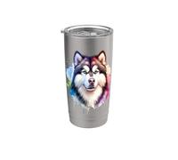 Alaskan Malamute Dog Working Group Obra de arte Vaso térmico de acero inoxidable de doble pared