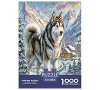 Alaskan Malamute Puzzle Imposible,desafío para Adultos Animales leales Juego Educativo 1000 Piezas Obra De Arte De Juego De para Adultos Y Niños Mayores De 12 Años 38x26cm/1000pcs