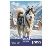 Alaskan Malamute Rompecabezas Imposible,desafío for Adults Animales leales Entretenimiento Creativo 1000 Piezas Obra De Arte De Juego De para Adultos Y Niños A Partir De 12 Años 38x26cm/1000pcs