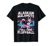 Alaskan Malamute Tiempo completo Fluffball Glitch Art Camiseta