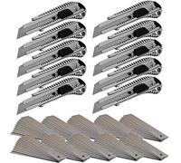 Alaskaprint 10x Cúter de aluminio cuchilla profesional con cuchilla de 18 mm, incluye 100 cuchillas de corte