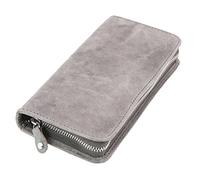 Alassio 2639 - Estuche para 3 instrumentos de escritura, funda de piel para bolígrafos, bolígrafo o pluma estilográfica, funda de piel con cierre, estuche de piel para bolígrafos, 17,5 x 8 x 2,5 cm, color gris