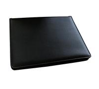 Alassio 30003 - Cartera de viaje con anillas y fundas de plástico, color negro