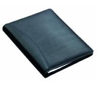 Alassio 30007-1 BENACO - Carpeta de Anillas en Formato DIN A5, de Piel de napa Fina, Carpeta para Documentos en Negro, Carpeta Aprox. 23 x 18 x 3 cm