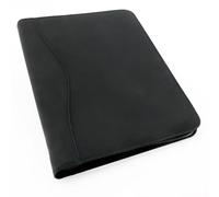 Alassio 30070 - Carpeta clasificadora con 4 anillas y bloc de notas (capacidad de 30 mm, A4, con cremallera), color negro