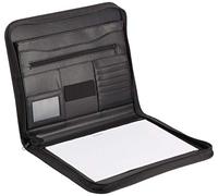 Alassio 30142 Vernazza - Carpeta de escritura en formato DIN A4, carpeta de negocios de piel sintética, carpeta para documentos en color negro, carpeta archivadora aprox. 36 x 29 x 5 cm, carpeta con