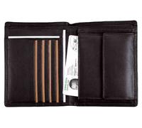 ALASSIO 42055 - Cartera de Piel de napa, 12,5 x 10 x 2 cm, Color Negro
