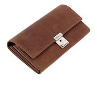 ALASSIO 42194 - Cartera de Camarero de Piel auténtica/Piel Hunter, Monedero con 6 Compartimentos para Billetes y Monedero, Monedero para Restaurante, Bar o Servicio, Aprox. 18,5 x 9,5 cm, marrón,