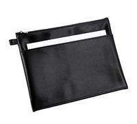 ALASSIO 42230 - Bolsa para utensilios de banco (piel sintética, con cremallera, para monedas, billetes y objetos de valor, bolsa multifunción, aprox. 25 x 19 cm), color negro