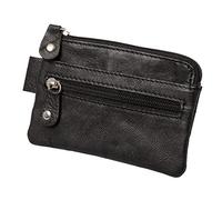 Alassio 42247 - Estuche para Llaves de Piel auténtica, Bolsillo para Llaves con 2 llaveros, Compartimento Adicional con Cremallera y 2 Compartimentos, Organizador de Llaves en Negro, Estuche para