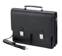 Alassio - Bandolera para portátil con Correa para llevarla al Hombro extraíble (35 x 24 x 4,5 cm, 3 Compartimentos, Varios Bolsillos, Cuero), Color Negro
