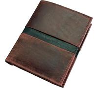Alassio Cartera combinada en formato vertical, para hombre y mujer, de piel auténtica, con compartimento para monedas, 2 compartimentos para billetes y 7 compartimentos para tarjetas de crédito, billetera en marrón, aprox. 12 x 10 cm
