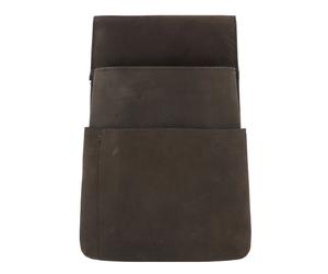 Alassio Cartera de camarero riñonera de cuero 10 cm gris
