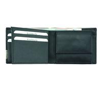 ALASSIO Cartera en Formato Horizontal de Piel de napa Fina, con Emblema de Metal, Color Negro, Aprox. 10 x 8 cm, Negro, 10 cm, Monedero