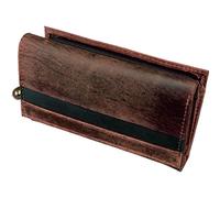 ALASSIO - Monedero de Piel auténtica para Mujer (14,5 x 9 cm, 14 cm), Color marrón