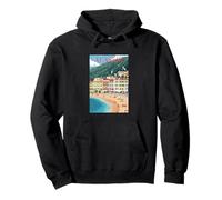 Alassio Sand Beach Ciudad Junto al mar Riviera Italiana Arte Sudadera con Capucha