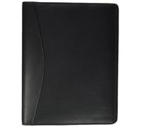 Alassio Carpeta anular Benaco 30007 A5, funda para escribir en piel de napa, carpeta con mecanismo de anillas de 4 pliegues para documentos en formato DIN A5, carpeta de negocios negra, carpeta de piel de aproximadamente 23,6 x 18,5 x 3 cm