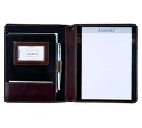 Alassio Schreibmappe "MONACO", A5, Leder, dunkelbraun-antik