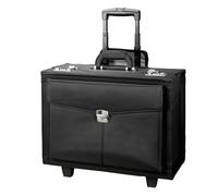 Alassio Trolley Pilotenkoffer Rocca II, Businesskoffer aus Mikrofaser, Handgepäck Aktentrolley mit 2 Rollen Equipaje de Mano, 46 cm, 90 Liters, Negro (Schwarz)