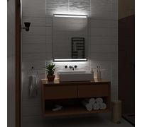 Alasta Espejo de baño LED Moderno y Elegante, Espejo Rectangular, Espejo de Pared, Espejo Iluminado, Espejo LED - Denver - 50x90 cm - Iluminación LED - Blanco Frío