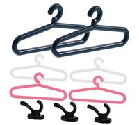 Alasum 1 Juego Kit de Gancho de Mini Colgador casa Manos Perchas para Ahorrar Espacio Muñeca Prenda Perchas en Miniatura Mini Gancho con Percha Mini Perchas de simulación el plastico