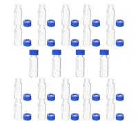 Alasum 100 Botellas de Vidrio Vacías de 2 Ml con Tapones para Muestras de Laboratorio, Material Vidrio Azul para Experimentos y Proyectos de Investigación