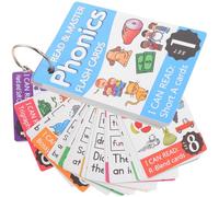 Alasum 112 Tarjetas de Ortografía Inglés para Practicar Palabras Juego Educativo de Fonética 2 Anillas Metálicas de 45 CM Tarjetas Laminadas Resistentes al Agua para Edad Preescolar