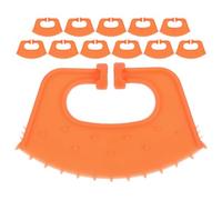 Alasum 12 Piezas Anillos Nasales para Destete de Terneros, Pinzas Nasales de Plástico Naranja para Manejo de Ganado, Herramienta Agrícola para Control de Succión y Destete en Granja