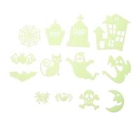 Alasum 15 juegos de pegatinas de pared de Halloween que brillan en la oscuridad, calcomanías espeluznantes para ventanas de casas embrujadas, 12 estilos de adhesivos fluorescentes con temática de
