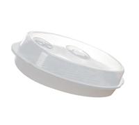 Alasum 1pieza Plato para Cocinar al Vapor con Tapa y Orificios de Ventilación Vaporera para Microondas Segura y Fácil de Limpiar para Verduras y Pescado Fresco Casa