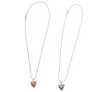 Alasum 2 Collares Conmemorativos para Cenizas de Mascotas Colgantes Pequeños de Urna Forma de Corazón Acero Inoxidable Plata y Rosa Joyería para Recuerdo de Perros y Gatos Collar