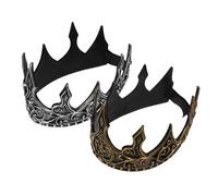 Alasum 2 Diademas de Tiara Medieval de Rey en Espuma Pu Ligera Banda Ajustable para Decoración de Cumpleaños y Fiestas de Cosplay