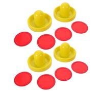Alasum 2 Juegos Accesorios para Mesa de Hockey Aire Familiar Pushers de Plástico con Almohadilla de Pelusa y Pucks Rojos Repuestos Compactos para Partidas Interiores y Exteriores