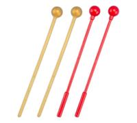 Alasum 2 Pares de Mazos de Percusión de Plástico ABS para Carillón y Glockenspiel Baquetas Ligeras en Rojo y Dorado Accesorios Versátiles para Instrumentos Musicales de Percusión