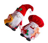 Alasum 2 Piezas Adorno Navideño Rojo de Tejido Figura de Enano Delicado para Decoración de Salón y Dormitorio en Bar o Centro Comercial
