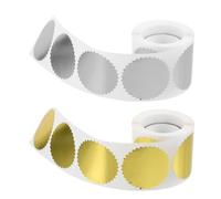 Alasum 2 Rollos de Pegatinas Papel Metálico para Sellos y Certificados, Embossing Claro y Aplicación Versátil, Ideales para Packaging y Gestión Documental
