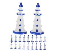 Alasum 20 Piezas Mini Modelo de Faro de Resina Decoración Náutica para Jardín de Hadas Adorno Costero Mediterráneo Figura para Mesa Temática Playa Kit de Modelo para Manualidades