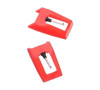 Alasum 2piezas Agujas De Repuesto Para Tocadiscos Agujas Para Reproductores De Vinilo Compatible Giradiscos Instalación y Color Rojo
