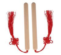 Alasum 2piezas Bastones Musicales De Madera Natural Para Percusión Infantil Instrumentos Rítmicos Con Borlas Para Actividades Educativas Jardín De Infancia