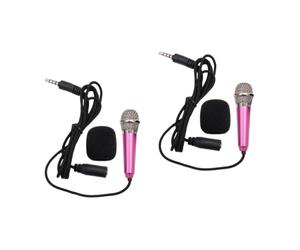 Alasum 2piezas Micrófono Mini Inalámbrico para Karaoke y Grabación De Voz Compatible Móviles y Tablets Sonido Dinámico Ligero y Portátil para Chats Línea y k Songs