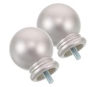 Alasum 2piezas Terminales Decorativos para Varilla de Cortina Estilo Bola Forma Redonda Acabado Plata Adecuado para Salón y Manualidades