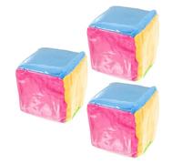 Alasum 3 Dados Cuadrados de 10 CM con Ranuras para Tarjetas Dados Blandos de Peluche de Colores Juguete Educativo para Aprendizaje Temprano y Juegos Matemáticos Infantiles