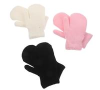 Alasum 3 Pares Manoplas de Invierno con Doble Capa y Forro Polar para Hombre y Mujer Cálidas y Gruesas Colores Negro Rosa Protección Total para Deportes al Aire y Frío Extremo