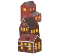 Alasum 3 Piezas Mini House Figurines Japanese Style Resin Fairy Garden Cottage Kit Micro Landscape Accessories For Outdoor Patio Flower Pot Decoration