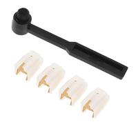 Alasum 4 agujas para tocadiscos: con cepillo de limpieza de repuesto para minitocadiscos, fonógrafo, reproductor de vinilo, agujas para tocadiscos.