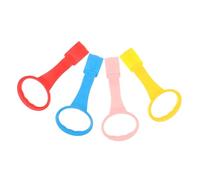 Alasum 4 Anillas para Cuna de Ñiño de Plástico, Colores Rojo Amarillo Azul y Rosa, Anillos de Tracción para Cama Infantil, Soporte para Ñiño Que Aprende a Caminar, Accesorio para Juego